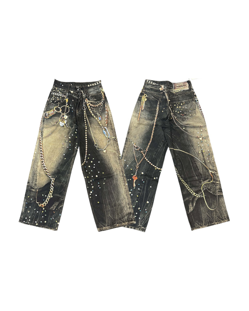 Acne Studios 1981 Biker Trompe L'oeil Jeans