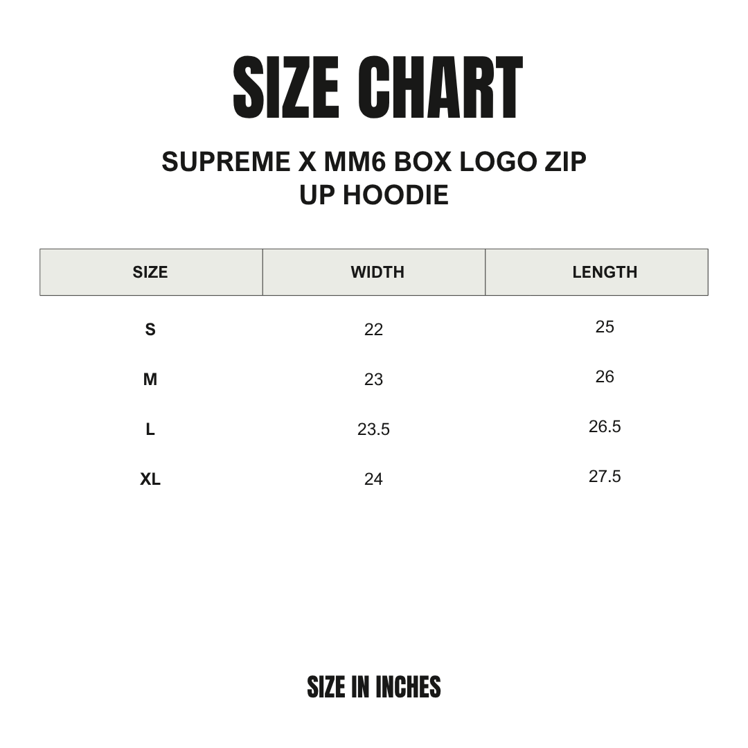 Supreme x MM6 Box Logo Zip-Up Hoodie