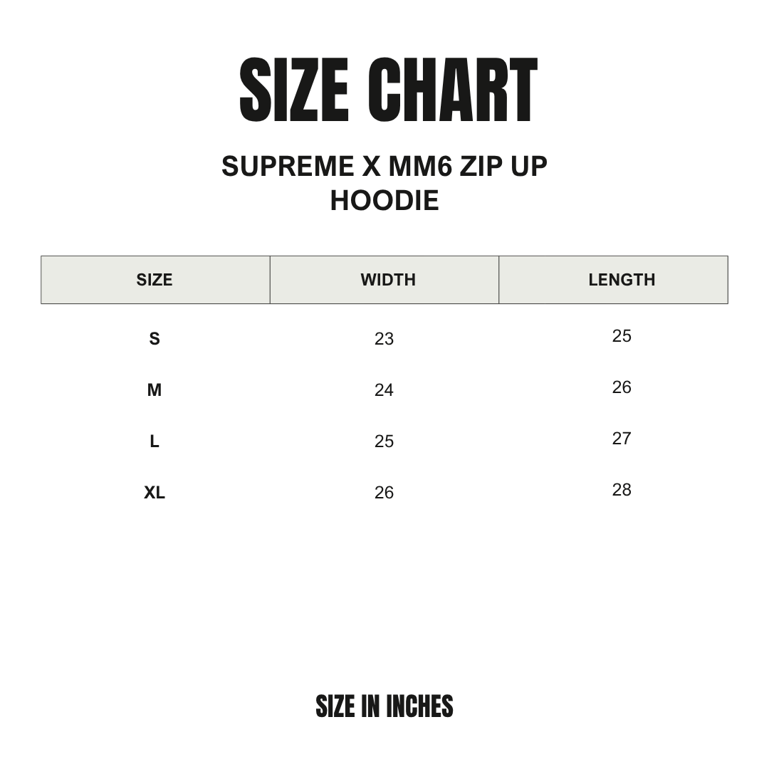 Supreme x MM6 Zip-Up Hoodie